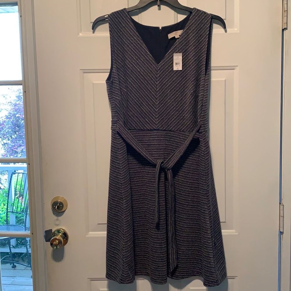 NWT Sleeveless tie LOFT plus dress Sz 16 pockets!